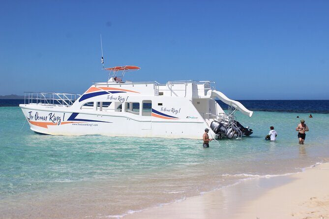 Full-Day Tour Isla Bonita Deluxe - The Ocean King Deluxe Catamaran: Solarium, Slide, and Coast Views